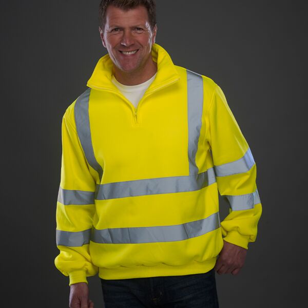 Yoko Hi-Vis Zip Neck Sweatshirt Thumbnail